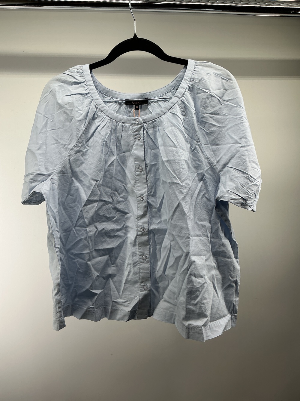 Cotton Viscose Voile Raglan Short Sleeve Blouse